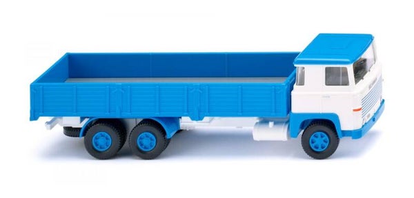 Wiking 1:87 043310 Hochbordpritschen-Lkw (Scania 111 LBT) - weiß/himmelblau