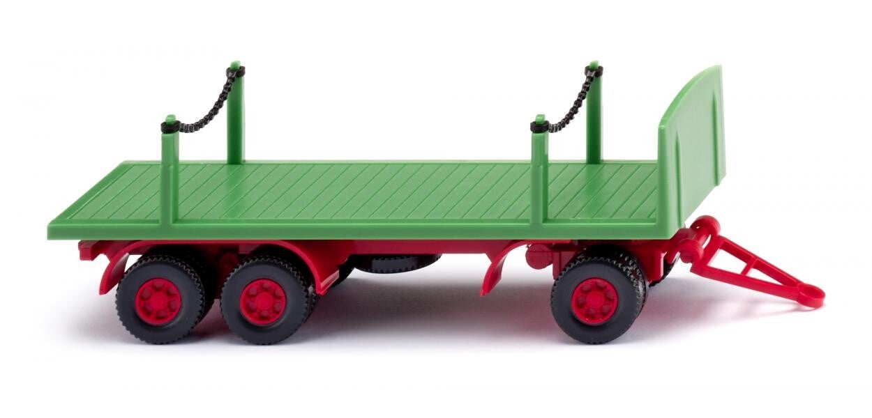Wiking 1:87 044703 Rungenpritschen-Anhänger - maigrün
