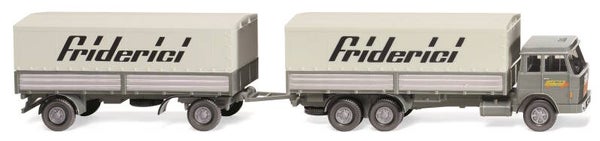 Wiking 1:87 047502 Pritschenhängerzug (Hanomag Henschel) "Friderici"