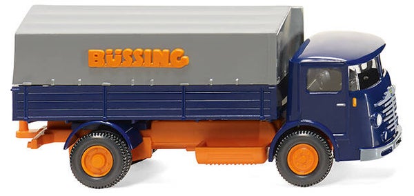 Wiking 1:87 047601 Pritschen-Lkw (Büssing 4500) - blau/orange