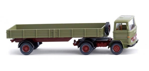 Wiking 1:87 051003 Pritschensattelzug (MB) - schilfgrün