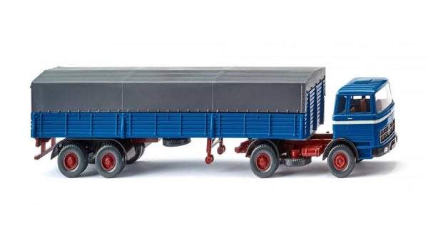 Wiking 1:87 051405 Pritschensattelzug (MB) - azurblau