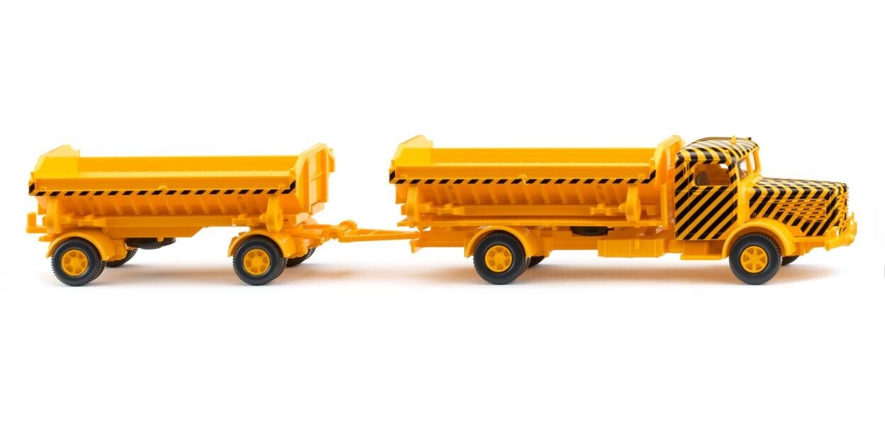 Wiking 1:87 067506 Kipperhängerzug (Büssing 8000) - verkehrsgelb