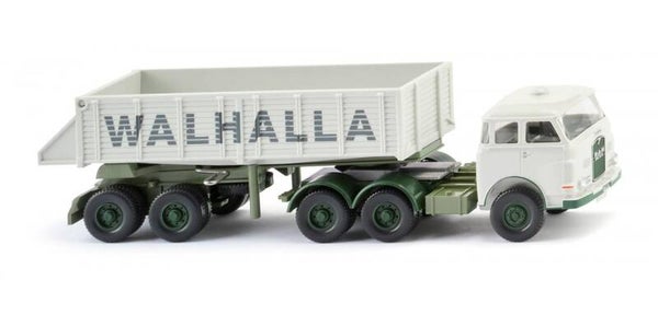 Wiking 1:87 067712 Hinterkippersattelzug (MAN Pausbacke)"Walhalla Kalk"