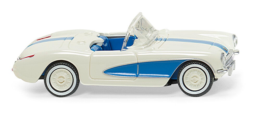 Wiking 1:87 081905 Chevrolet Corvette - perlweiß/himmelblau