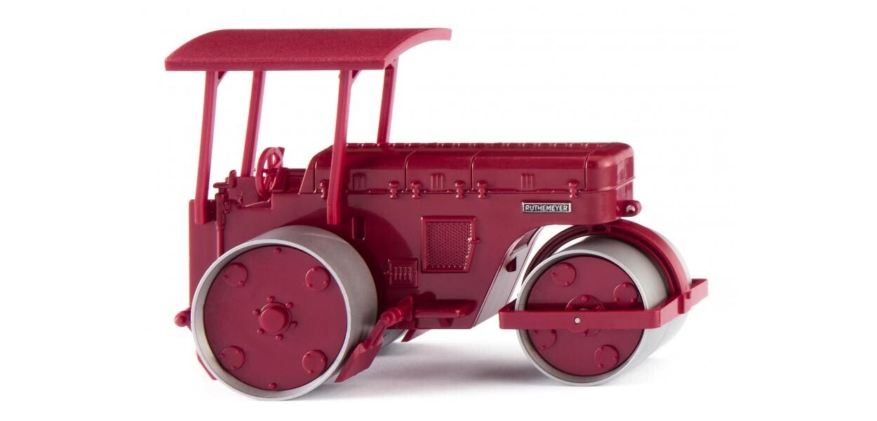 Wiking 1:87 089805 Straßenwalze (Ruthemeyer) - purpurrot