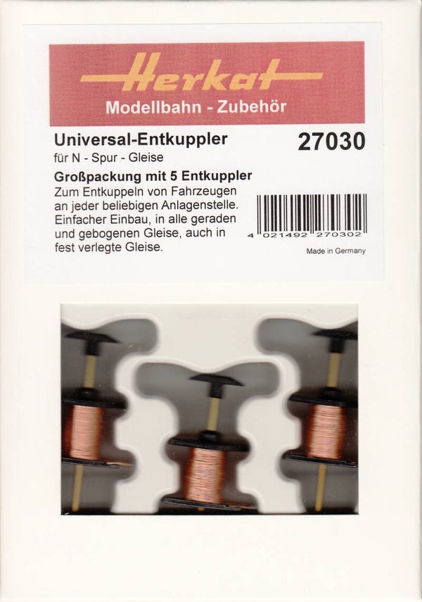 Herkat 27030 Entkuppler Spur N 2- Ltr. 5er Pack