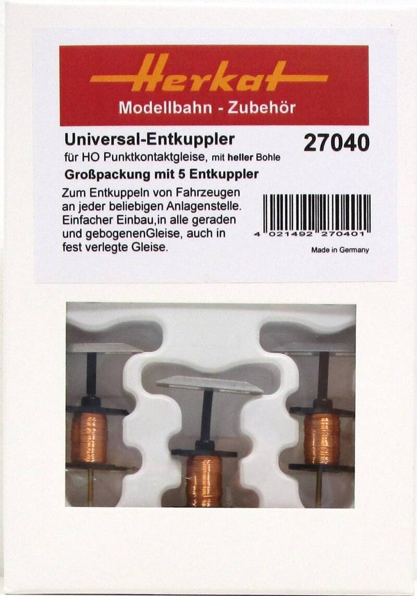 Herkat 27040 Entkuppler Spur H0 3- Ltr.Puko 5er Pack
