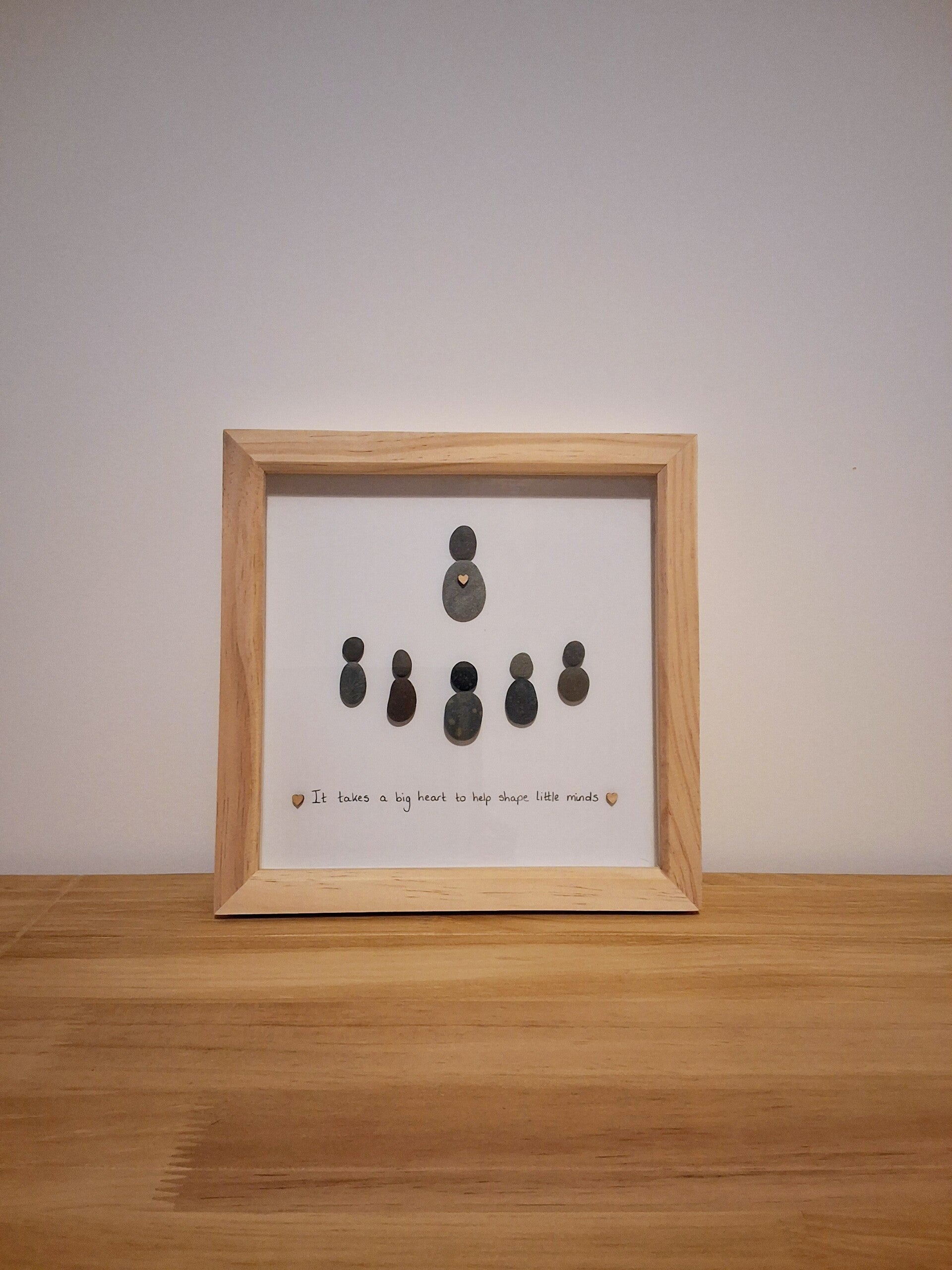 Teacher big heart pebble art