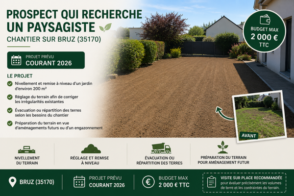 Prospect qui recherche un paysagiste – Chantier sur Bruz (35)