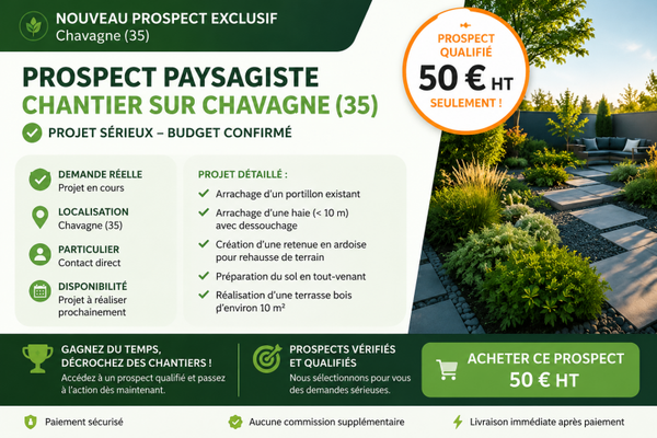 Prospect qui recherche un paysagiste chantier sur Chavagne 35