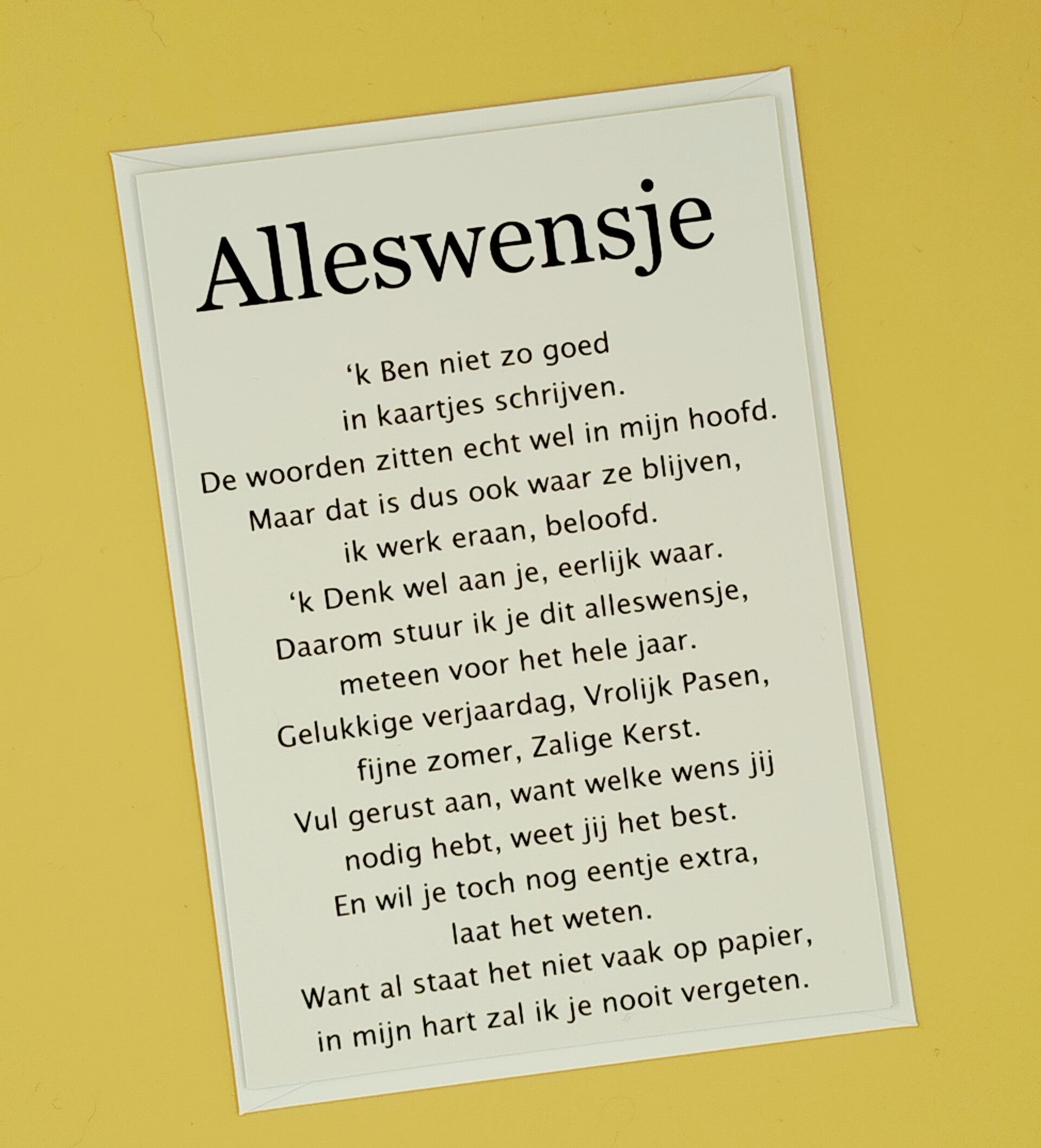 Wenskaart Alleswensje