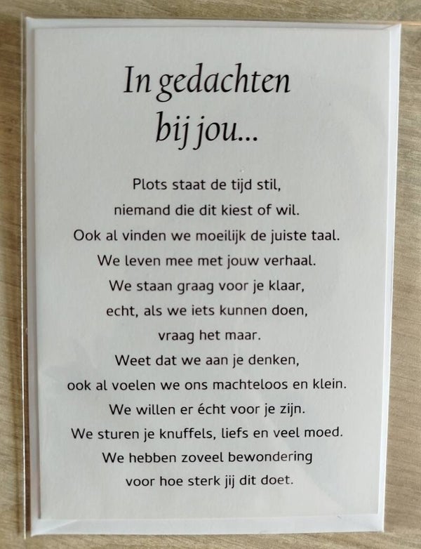 Wenskaart In gedachten bij jou