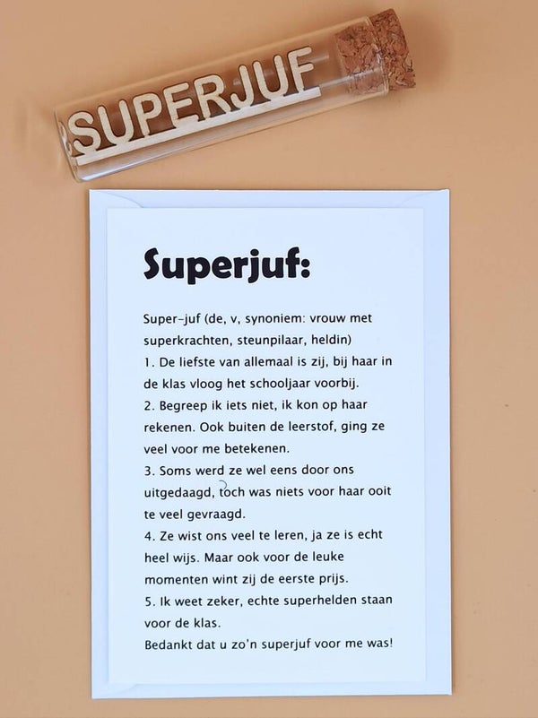 Buisjestekst met bijpassende wenskaart