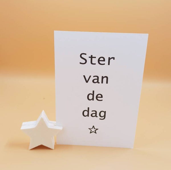 Mini kaarthouder sterretje + wenskaart naar keuze