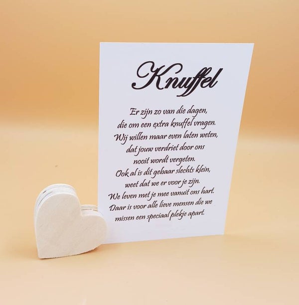 Mini kaarthouder hartje + wenskaart naar keuze