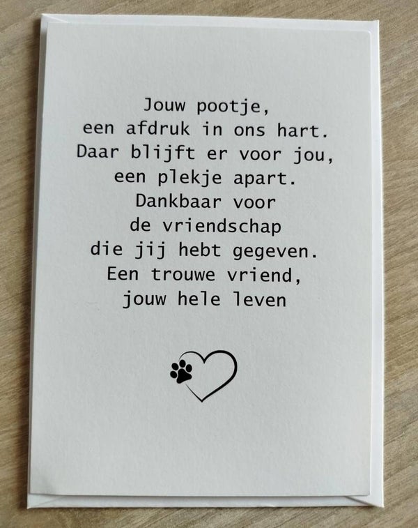 Rouwkaart Kat/Hond