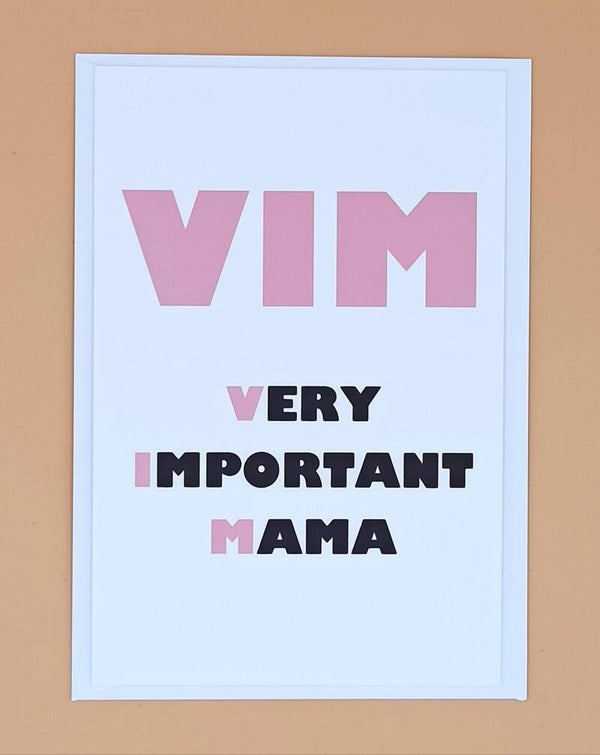 Wenskaart VIM Very Important Mama