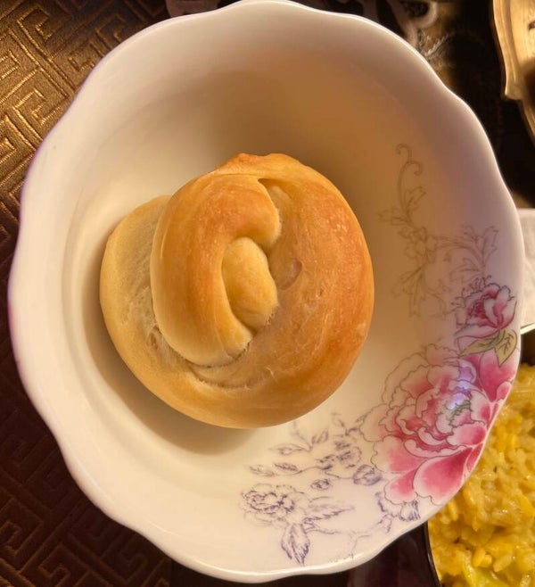 One mini breakfast buns.
