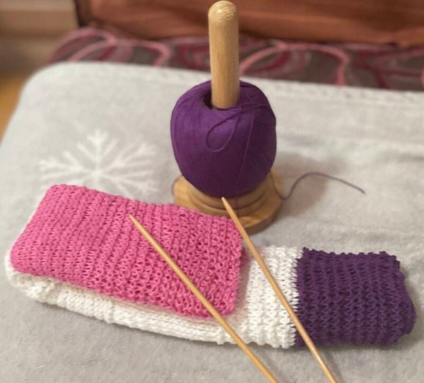 100% cotton handmade knitted hand towel ( one).