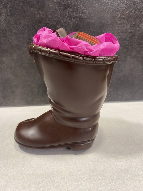 Botte Père Noël garnie chocolats pralinés