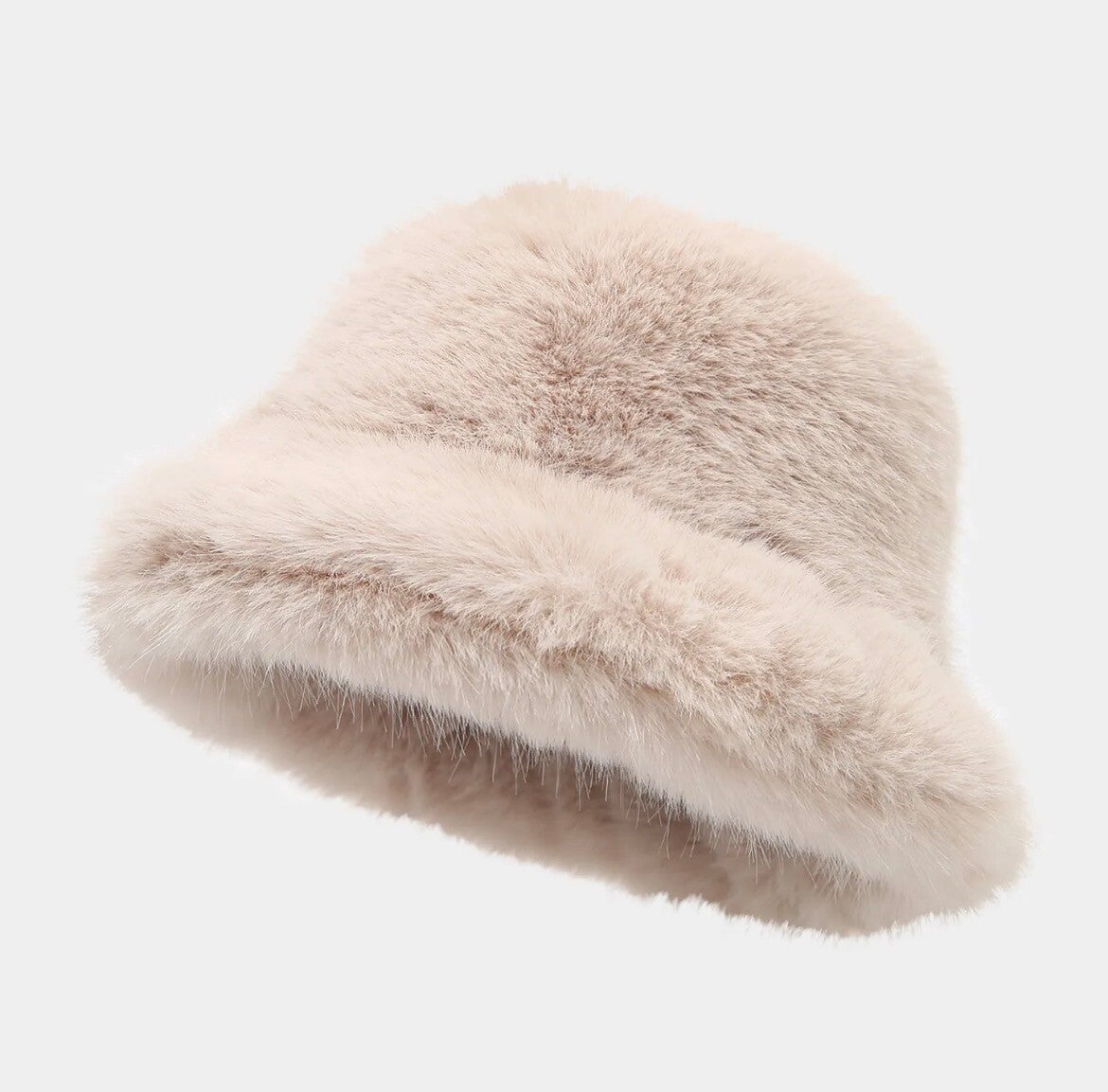 Faux Fur Winterhoed – Beige
