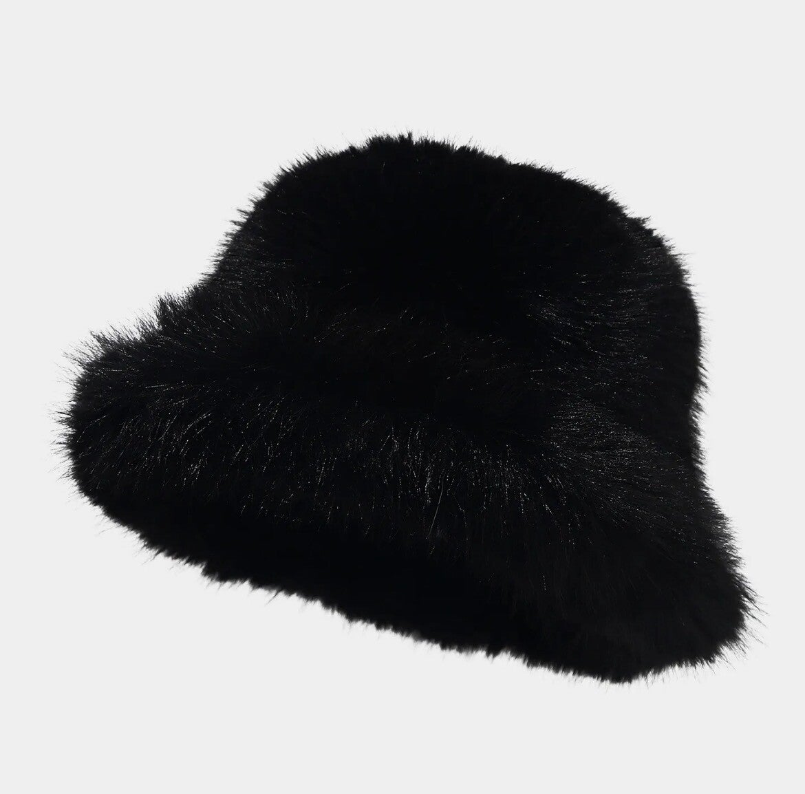 Faux Fur Winterhoed – zwart