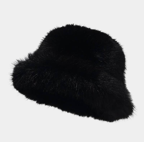 Faux Fur Winterhoed – zwart