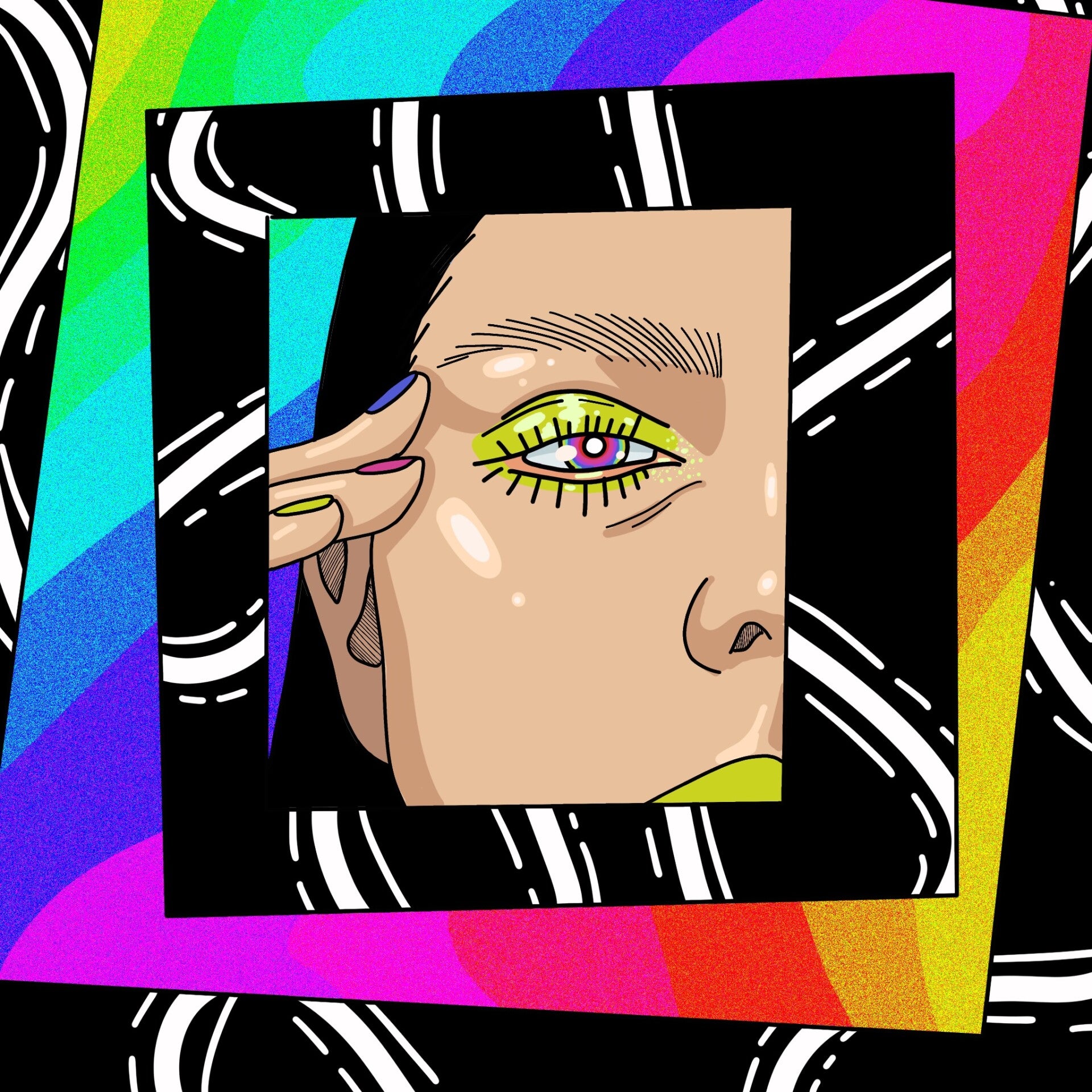 Trippy Girl Print