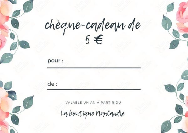CHÈQUES CADEAUX 5€