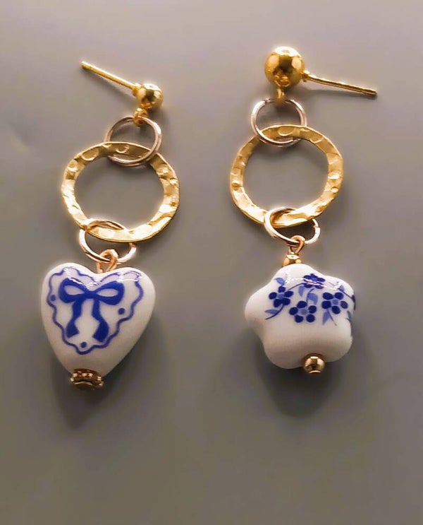 Porcelain beaded earrings