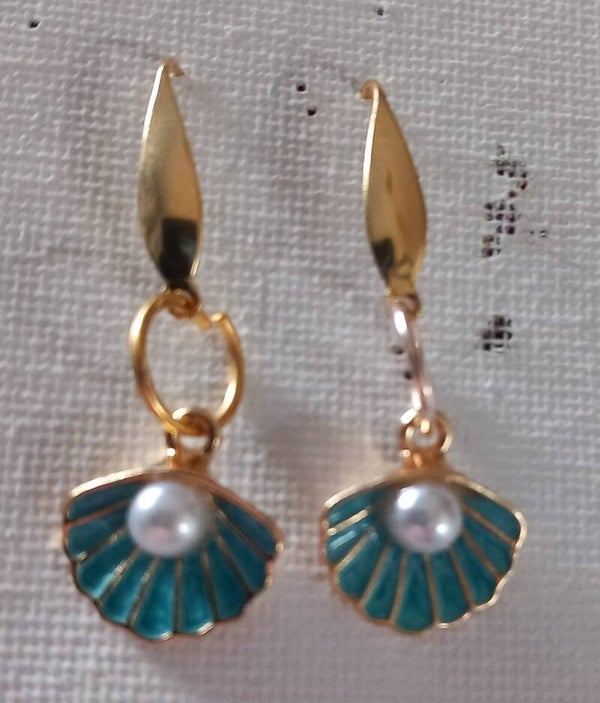 Pearl and enamel earrings