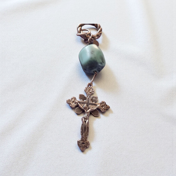 Turquoise beaded cross