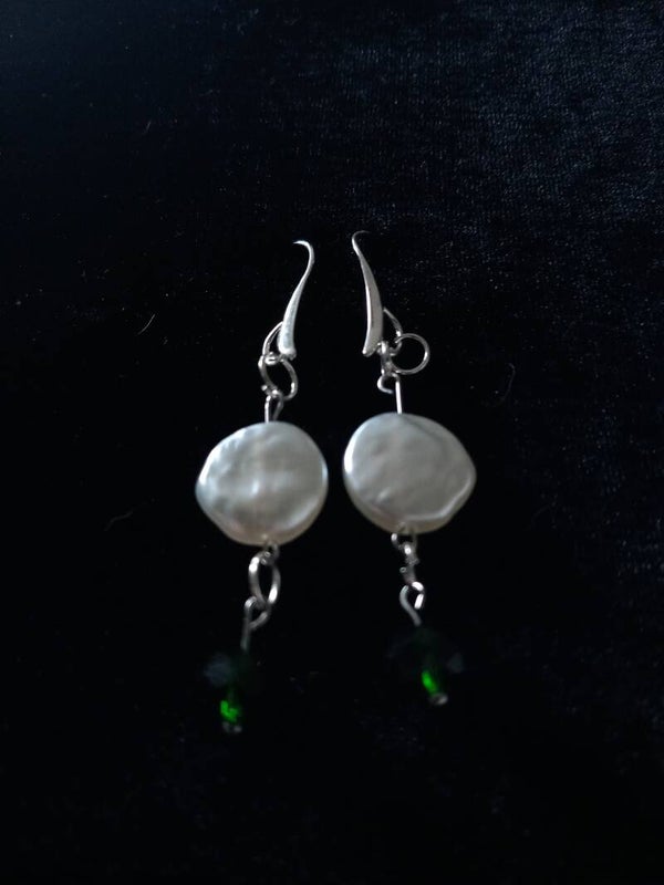 Pearls and glass bead earrings
