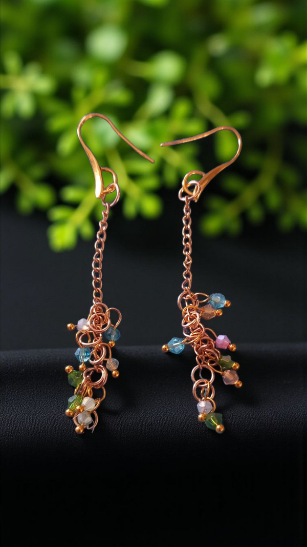 Crystal beaded drop earrings