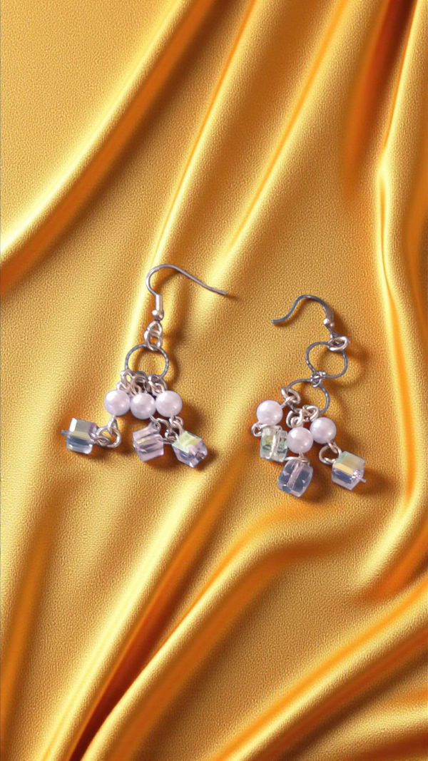 Pearl and crystal earrings