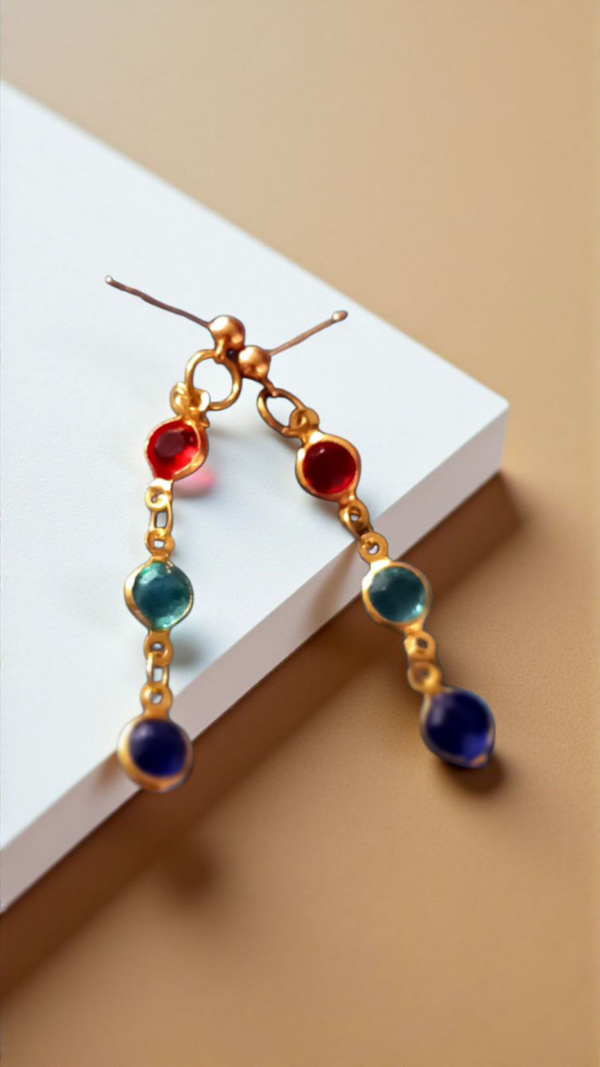 Multi coloured drop earrings