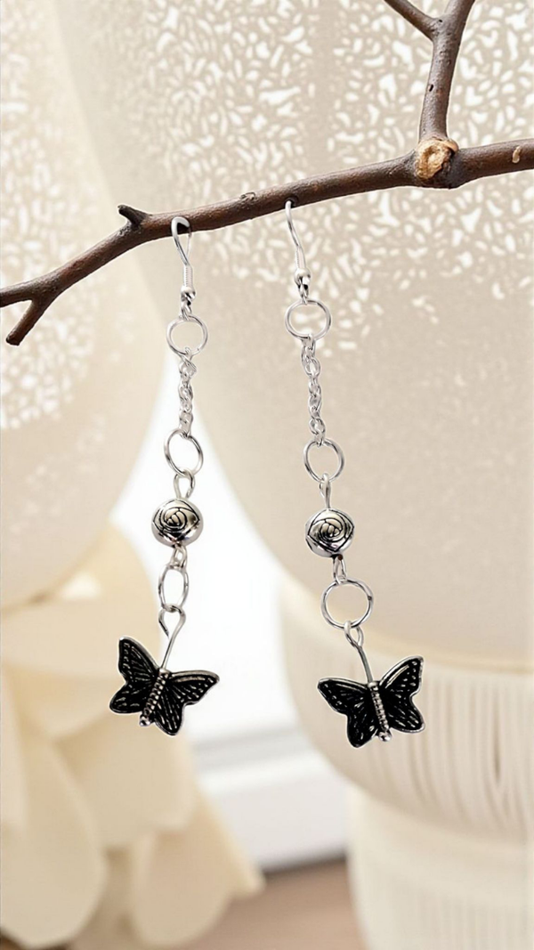 Butterfly drop earrings