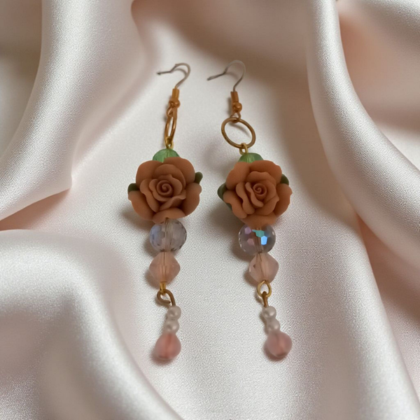 Unique rose earrings