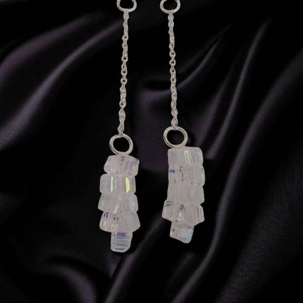Crystal beaded drop earrings