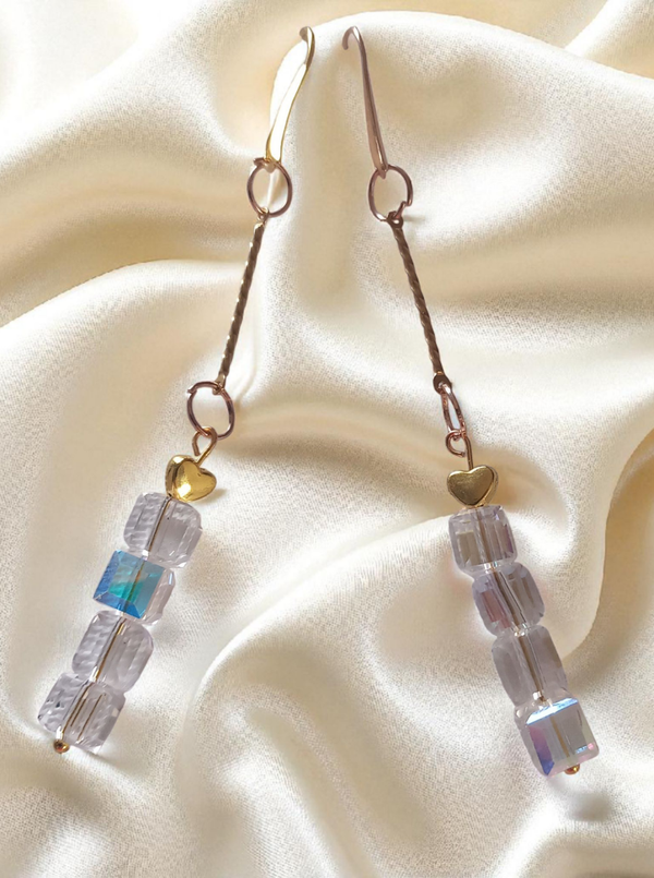 Crystal beaded drop earrings