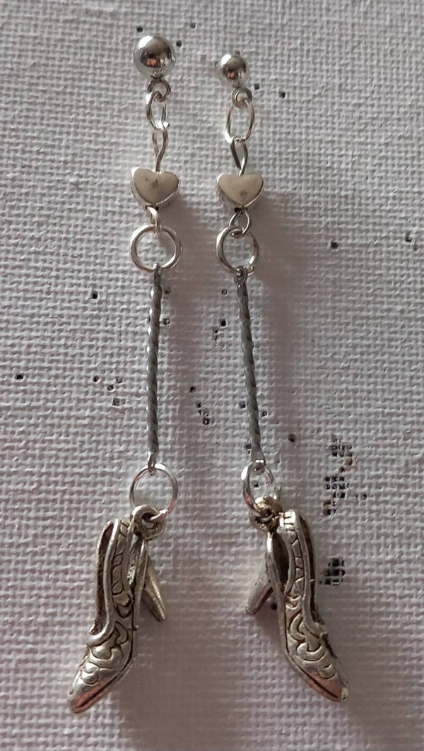Silver charmed earrings