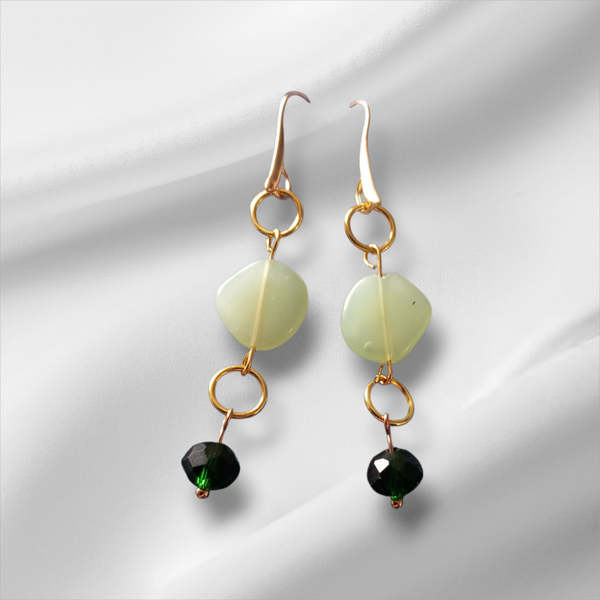 Green drop earrings