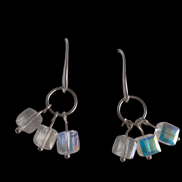 Silver and crystal earrings
