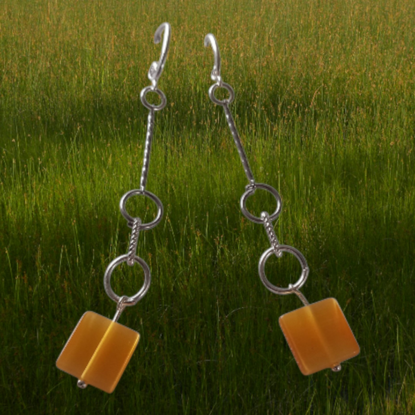 Silver drop earrings