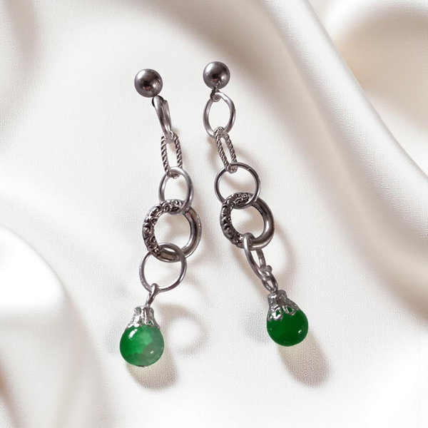Silver drop earrings