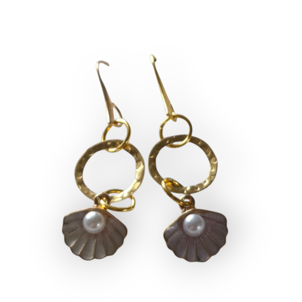 Shell enamelled earrings