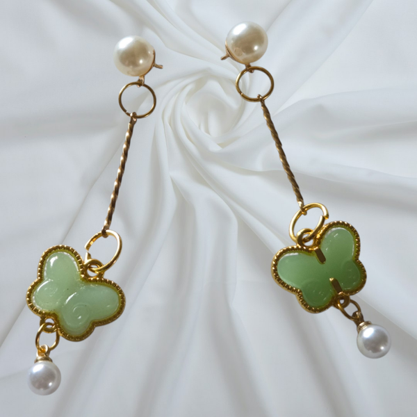 Jade beaded earrings
