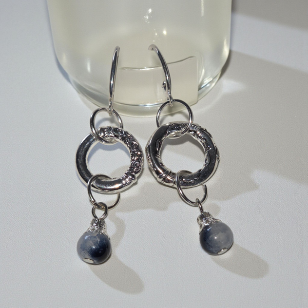 Silver drop earrings