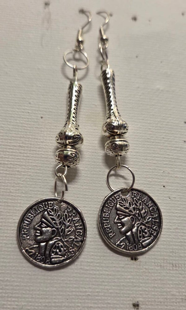 Silver drop earrings